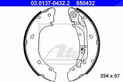 Ate Bremsbackensatz [Hersteller-Nr. 03.0137-0432.2] für Citroën, Fiat, Peugeot von ATE