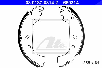 Ate Bremsbackensatz [Hersteller-Nr. 03.0137-0314.2] für Peugeot, Fiat, Lancia, Citroën von ATE