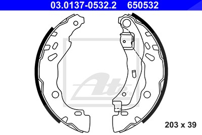 Ate Bremsbackensatz [Hersteller-Nr. 03.0137-0532.2] für Dacia, Renault von ATE