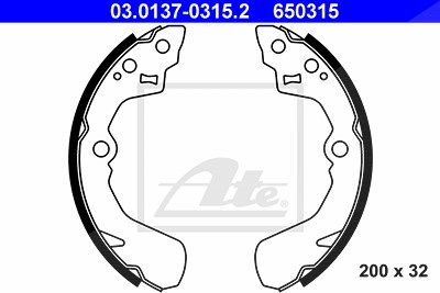 Ate Bremsbackensatz [Hersteller-Nr. 03.0137-0315.2] für Daihatsu, Subaru, Suzuki von ATE