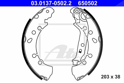 Ate Bremsbackensatz [Hersteller-Nr. 03.0137-0502.2] für Daihatsu, Toyota von ATE