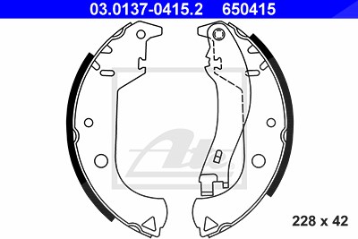 Ate Bremsbackensatz [Hersteller-Nr. 03.0137-0415.2] für Fiat von ATE