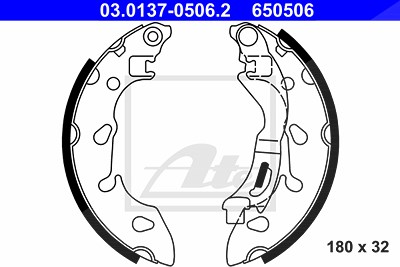 Ate Bremsbackensatz [Hersteller-Nr. 03.0137-0506.2] für Fiat, Ford von ATE