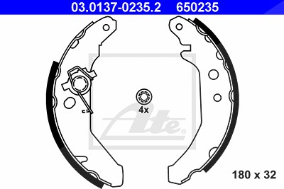 Ate Bremsbackensatz [Hersteller-Nr. 03.0137-0235.2] für Ford von ATE