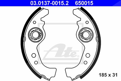 Ate Bremsbackensatz [Hersteller-Nr. 03.0137-0015.2] für Abarth, Autobianchi, Fiat, Lancia, Seat von ATE