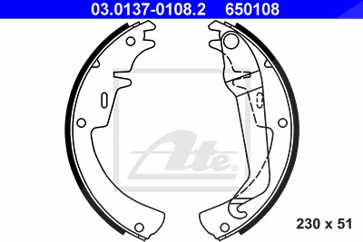 Ate Bremsbackensatz [Hersteller-Nr. 03.0137-0108.2] für Opel von ATE