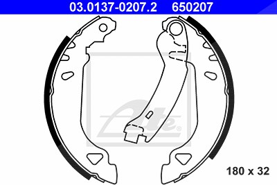 Ate Bremsbackensatz [Hersteller-Nr. 03.0137-0207.2] für Fiat, Lancia von ATE
