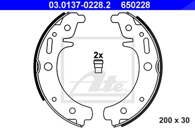 Ate Bremsbackensatz [Hersteller-Nr. 03.0137-0228.2] für Trabant von ATE