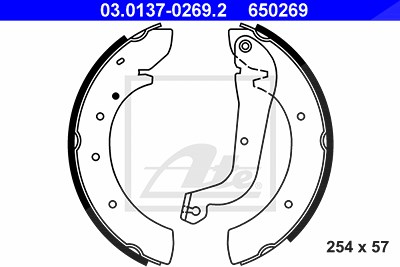 Ate Bremsbackensatz [Hersteller-Nr. 03.0137-0269.2] für Citroën, Fiat, Nissan, Peugeot von ATE