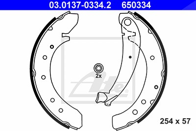 Ate Bremsbackensatz [Hersteller-Nr. 03.0137-0334.2] für Citroën, Fiat, Peugeot, Toyota von ATE