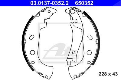 Ate Bremsbackensatz [Hersteller-Nr. 03.0137-0352.2] für Fiat von ATE