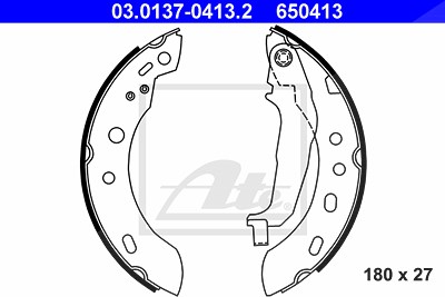 Ate Bremsbackensatz [Hersteller-Nr. 03.0137-0413.2] für Nissan von ATE