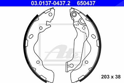 Ate Bremsbackensatz [Hersteller-Nr. 03.0137-0437.2] für Hyundai von ATE