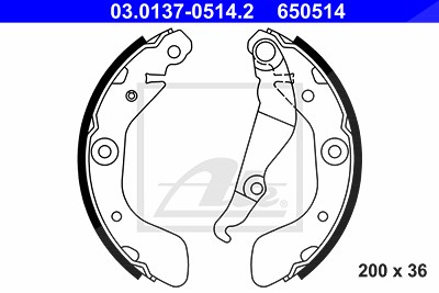 Ate Bremsbackensatz [Hersteller-Nr. 03.0137-0514.2] für Chevrolet von ATE