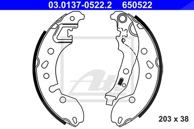Ate Bremsbackensatz [Hersteller-Nr. 03.0137-0522.2] für Renault, Smart von ATE