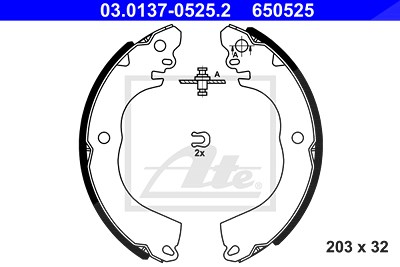 Ate Bremsbackensatz [Hersteller-Nr. 03.0137-0525.2] für Citroën, Mitsubishi, Peugeot von ATE