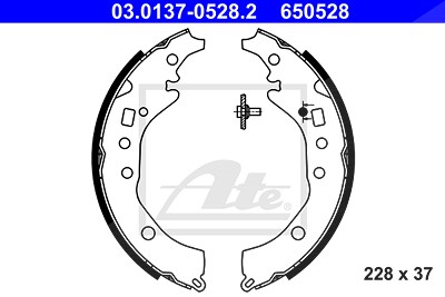 Ate Bremsbackensatz [Hersteller-Nr. 03.0137-0528.2] für Toyota von ATE