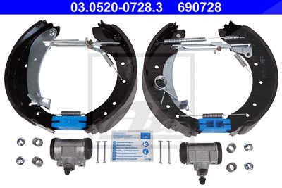 Ate Bremsbackensatz [Hersteller-Nr. 03.0520-0728.3] für Citroën, Fiat, Peugeot von ATE