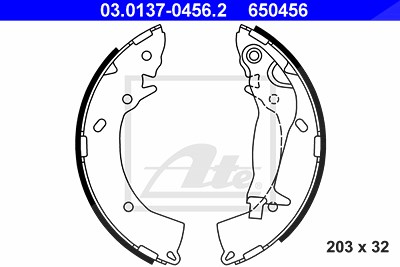 Ate Bremsbackensatz [Hersteller-Nr. 03.0137-0456.2] für Hyundai von ATE