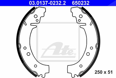 Ate Bremsbackensatz [Hersteller-Nr. 03.0137-0232.2] für Lada von ATE