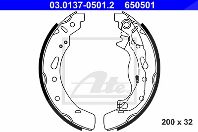 Ate Bremsbackensatz [Hersteller-Nr. 03.0137-0501.2] für Mazda von ATE