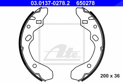 Ate Bremsbackensatz [Hersteller-Nr. 03.0137-0278.2] für Mazda von ATE