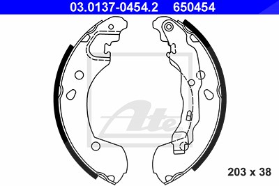 Ate Bremsbackensatz [Hersteller-Nr. 03.0137-0454.2] für Nissan, Renault von ATE