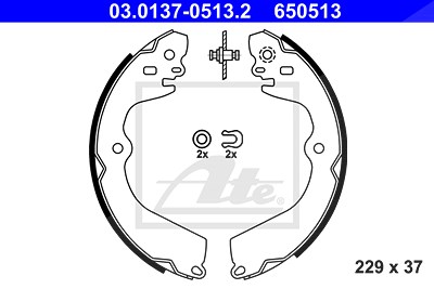 Ate Bremsbackensatz [Hersteller-Nr. 03.0137-0513.2] für Nissan von ATE