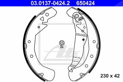 Ate Bremsbackensatz [Hersteller-Nr. 03.0137-0424.2] für Opel von ATE