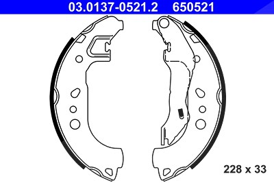 Ate Bremsbackensatz [Hersteller-Nr. 03.0137-0521.2] für Seat, Skoda von ATE