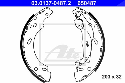 Ate Bremsbackensatz [Hersteller-Nr. 03.0137-0487.2] für Smart von ATE