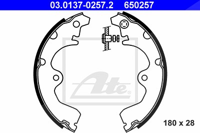 Ate Bremsbackensatz [Hersteller-Nr. 03.0137-0257.2] für Toyota von ATE