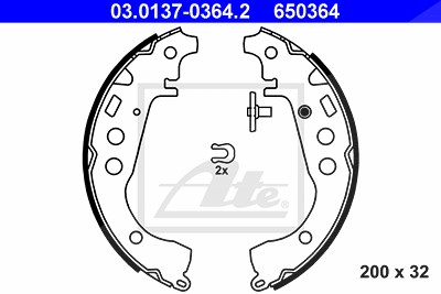 Ate Bremsbackensatz [Hersteller-Nr. 03.0137-0364.2] für Toyota von ATE