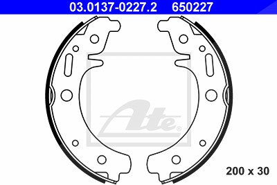 Ate Bremsbackensatz [Hersteller-Nr. 03.0137-0227.2] für Trabant von ATE