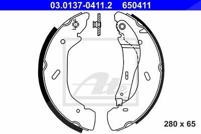 Ate Bremsbackensatz Trommelbremse [Hersteller-Nr. 03.0137-0411.2] für Ford von ATE