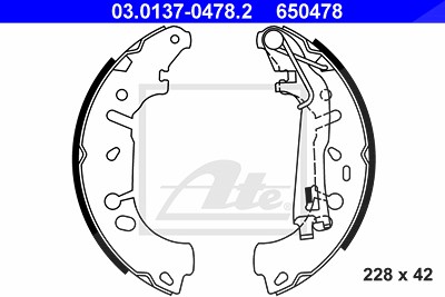 Ate Bremsbackensatz Trommelbremse [Hersteller-Nr. 03.0137-0478.2] für Fiat, Opel von ATE