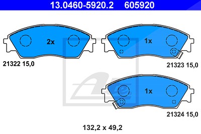 Ate Bremsbeläge vorne (Satz) [Hersteller-Nr. 13.0460-5920.2] für Honda von ATE