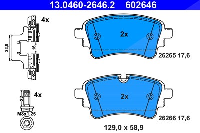 Ate Bremsbelagsatz, Scheibenbremse [Hersteller-Nr. 13.0460-2646.2] für Audi von ATE