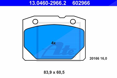 Ate Bremsbelagsatz, Scheibenbremse [Hersteller-Nr. 13.0460-2966.2] für Lada von ATE