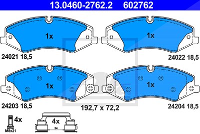 Ate Bremsbelagsatz, Scheibenbremse [Hersteller-Nr. 13.0460-2762.2] für Land Rover von ATE