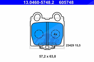 Ate Bremsbelagsatz, Scheibenbremse [Hersteller-Nr. 13.0460-5748.2] für Lexus von ATE