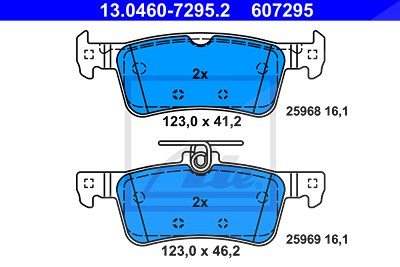 Ate Bremsbelagsatz, Scheibenbremse [Hersteller-Nr. 13.0460-7295.2] für Peugeot von ATE