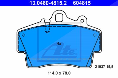 Ate Bremsbelagsatz, Scheibenbremse [Hersteller-Nr. 13.0460-4815.2] für Porsche von ATE
