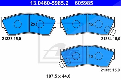 Ate Bremsbelagsatz, Scheibenbremse [Hersteller-Nr. 13.0460-5985.2] für Subaru, Suzuki von ATE