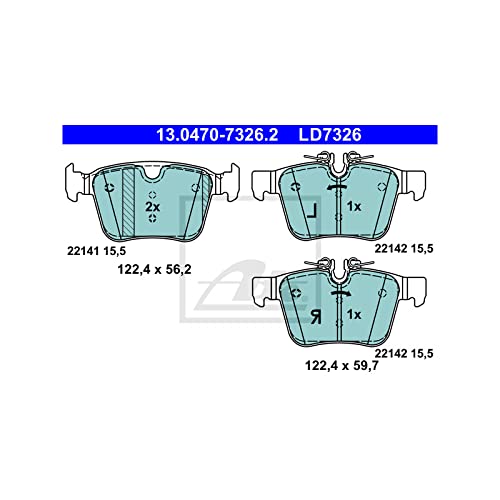 Ate Bremsklötze Bremsbeläge Bremsbelagsatz Ate Ceramic Hinterachse 13.0470-7326.2 von ATE