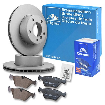 Ate Bremsscheiben+Ceramic Beläge Hinten Belüftet für VW von ATE