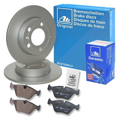 Ate Bremsscheiben+Ceramic Beläge Hinten Voll für Peugeot, Ds, Citroën von ATE