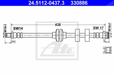 Ate Bremsschlauch [Hersteller-Nr. 24.5112-0437.3] für Alfa Romeo, Fiat von ATE