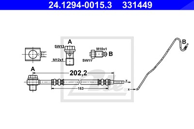 Ate Bremsschlauch [Hersteller-Nr. 24.1294-0015.3] für Audi, Seat, VW von ATE