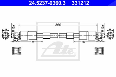 Ate Bremsschlauch [Hersteller-Nr. 24.5237-0360.3] für Audi, VW von ATE